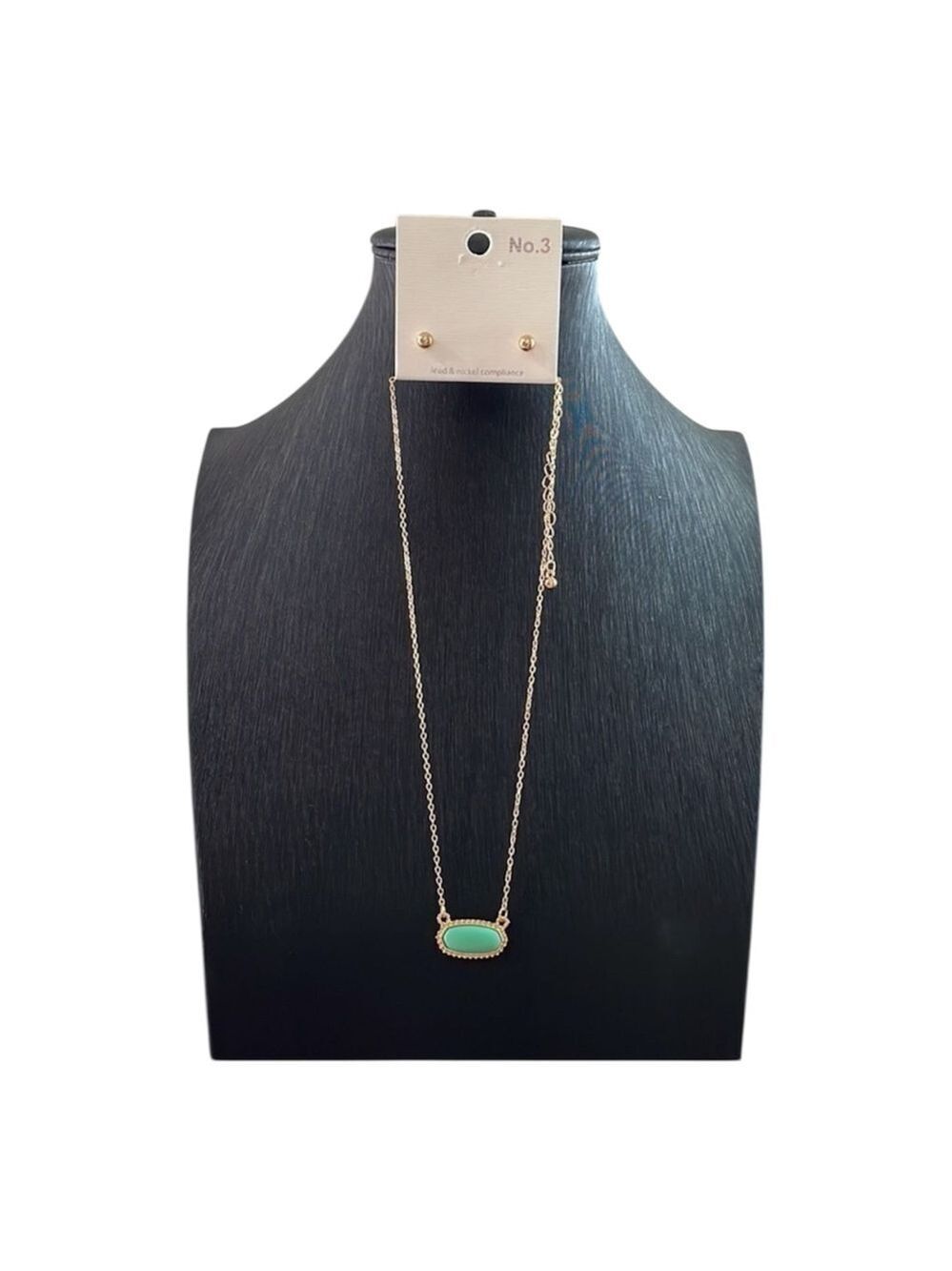 Kera mint Goldtone Necklace and Earring Set